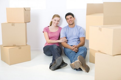 Carefully organised packing for a Brixton business move
