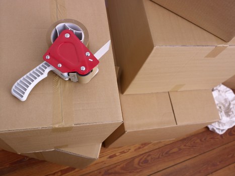 Organised storage space with boxes and furniture for Brixton customers