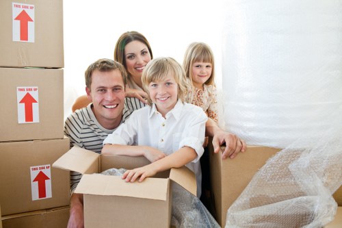Organised Brixton storage space with boxes and furniture