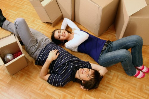 Busy moving day with a Brixton removal van service